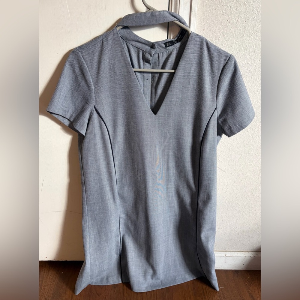 Zara Elegant Gray Mini Dress